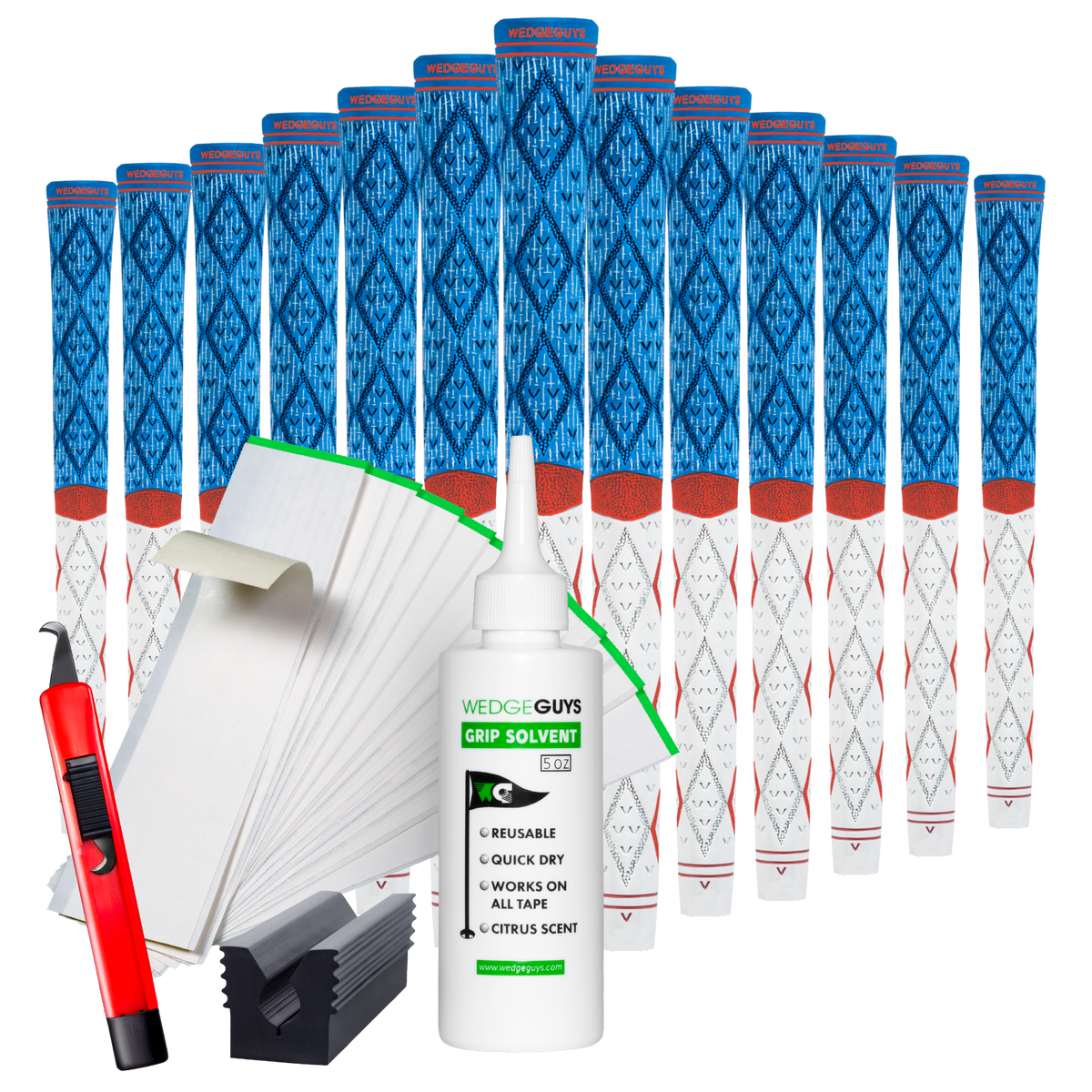 Wedge Guys Diamond Hybrid Golf Grips Bundle 13-Pack - Standard Midsize Oversize