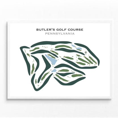 Butler's Golf Course, Pennsylvania (Lakeside Front 9) - Printed Golf Courses