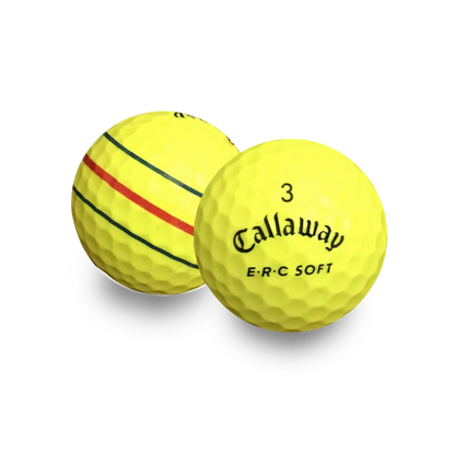 Used Callaway ERC Soft Triple Track Yellow Golf Balls - 1 Dozen