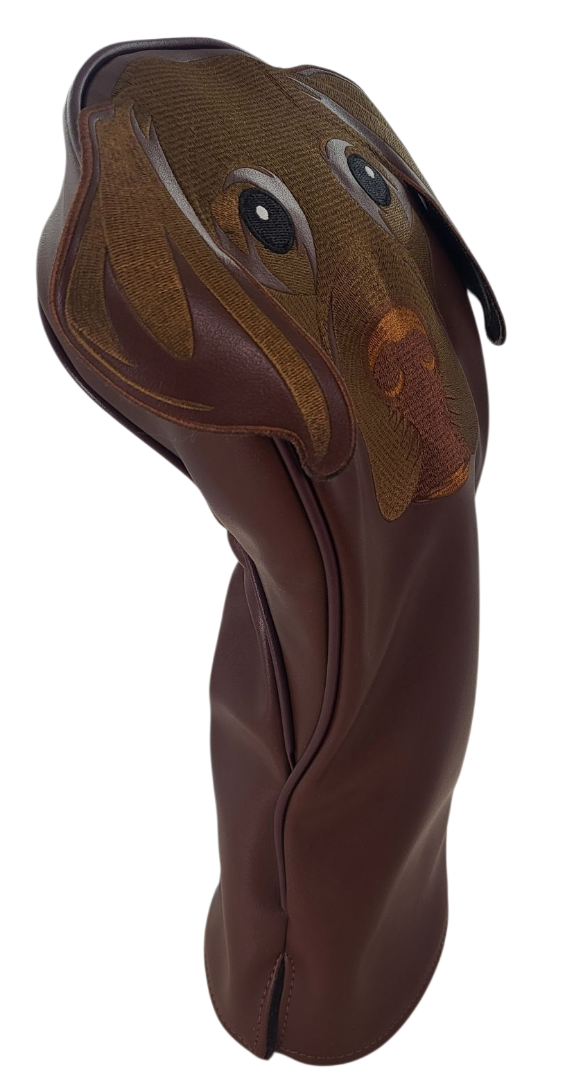 Chocolate Labrador Embroidered Classic Driver Headcover by ReadyGOLF
