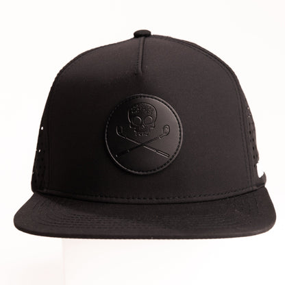 Bad Cards Black on Black Flat-Bill Hat with Laser-cut Back