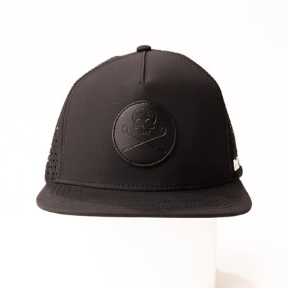 Bad Cards Black on Black Flat-Bill Hat with Laser-cut Back