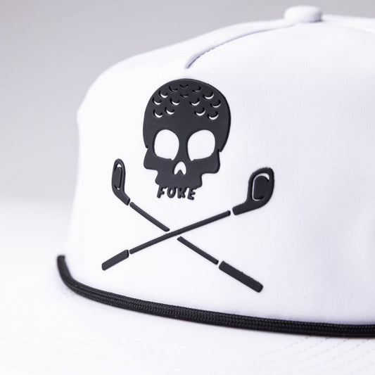 White Snapback Logo Hat (Rubber Logo)