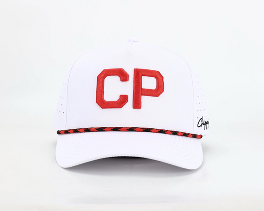 Crown Point White Rope Hat - Chippopotamus Red