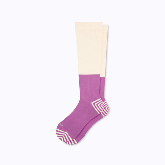 CTK-CB-3977-knee-high-cotton-tencel-colorblock_cream-mulberry_flat.lil - GOLF LEAGUE