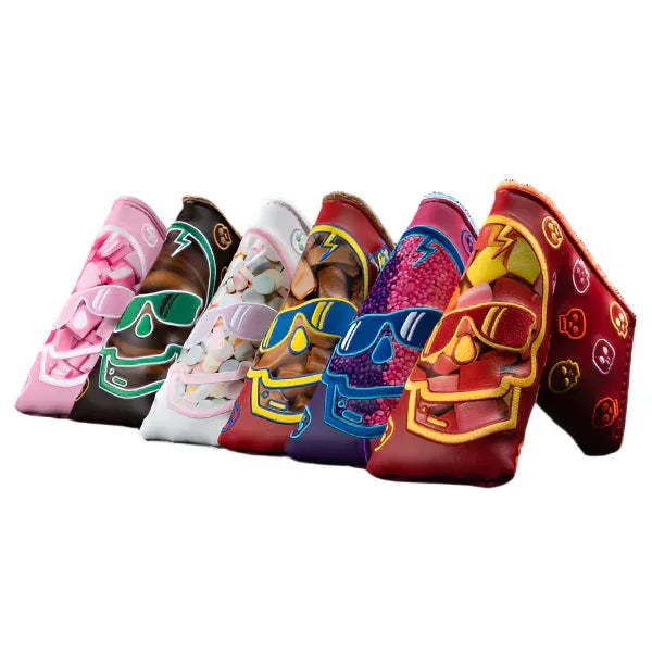 Swag Golf - Candy (Starburst) Red Skulls Blade Putter Headcover - GOLF LEAGUE