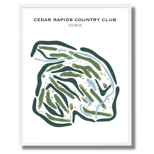 Cedar Rapids Country Club, Cedar Rapids Iowa - Printed Golf Courses