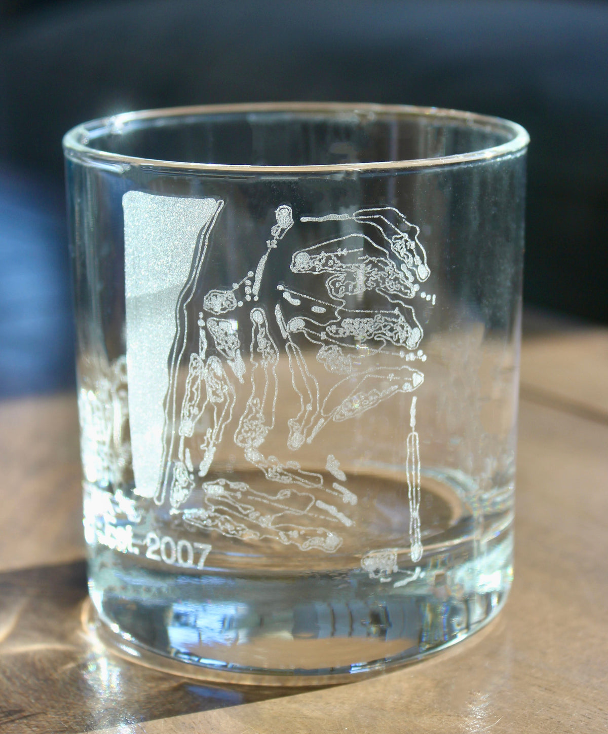 Chambers Bay Golf Course - Laser Engraved Course Map Glasses