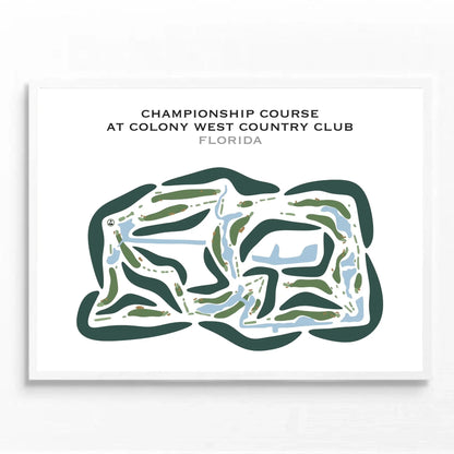 Championship Course at Colony West Country Club, Florida - Printed Golf Courses
