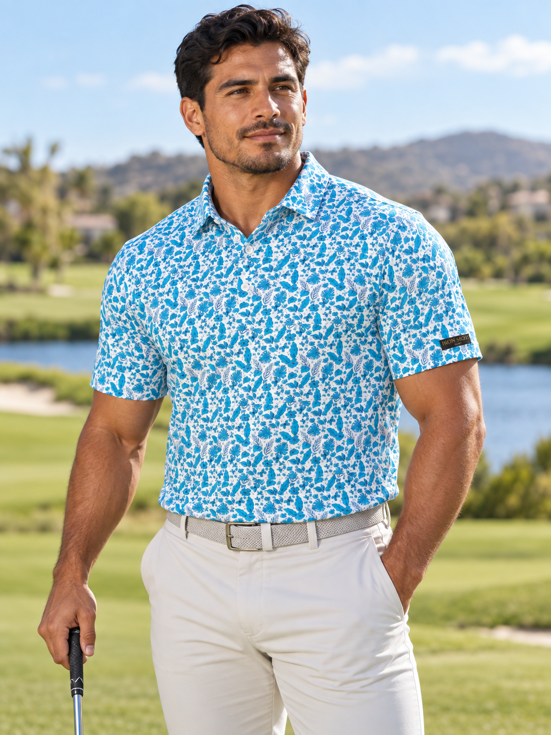 Pacific Bloom Premium Golf Polo