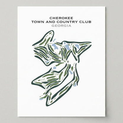 Cherokee Town & Country Club, Georgia - Printed Golf Courses