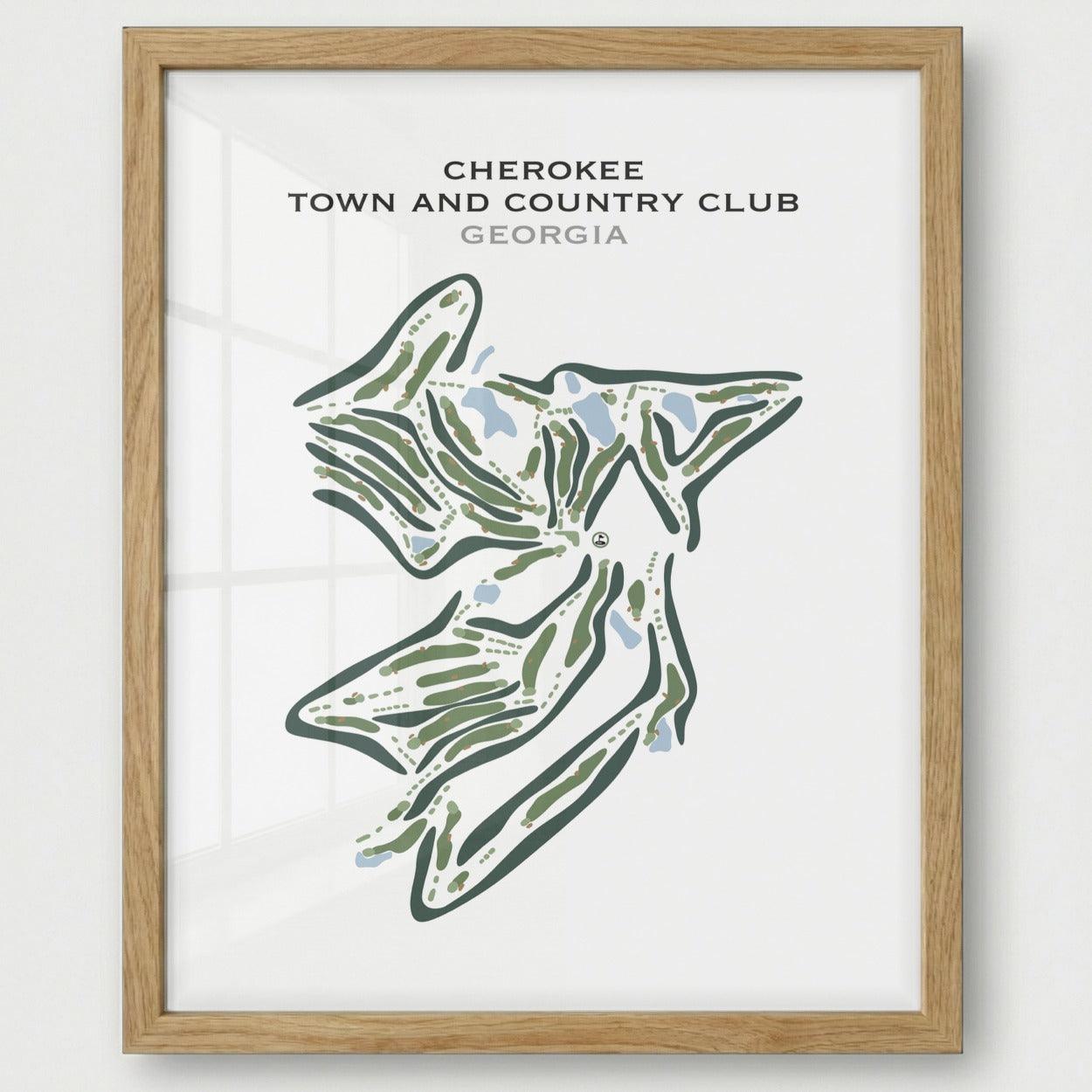 Cherokee Town & Country Club, Georgia - Printed Golf Courses