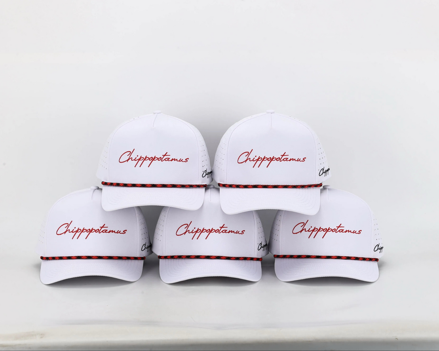 White Rope Hat - Chippopotamus Red