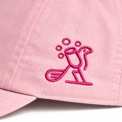 Birdies & Bubbles Bubbly Birdie Women’s Golf Cap – Adjustable Performance Golf Hat Pink