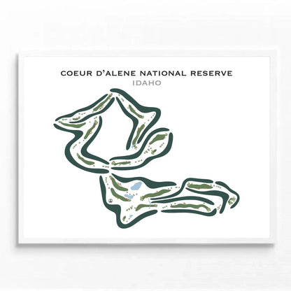 Coeur d'Alene National Reserve, Idaho - Printed Golf Courses