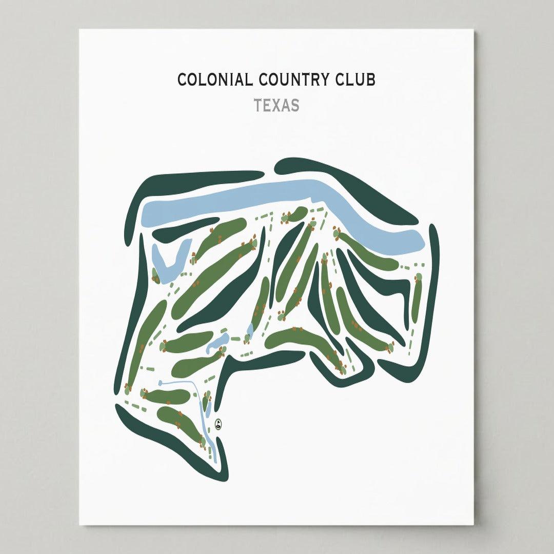 Colonial Country Club, Texas - Printed Golf Courses