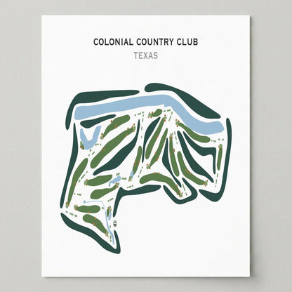 Colonial Country Club, Texas - Printed Golf Courses