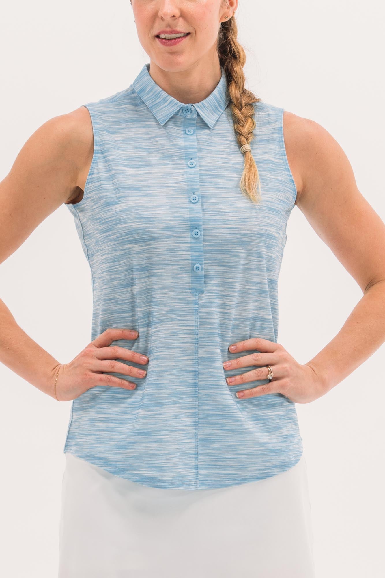 Core Sleeveless Print Polos