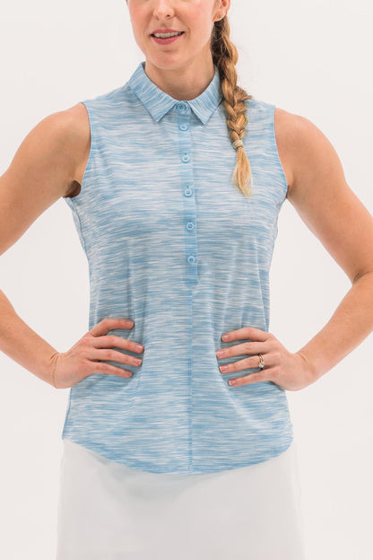 Core Sleeveless Print Polos