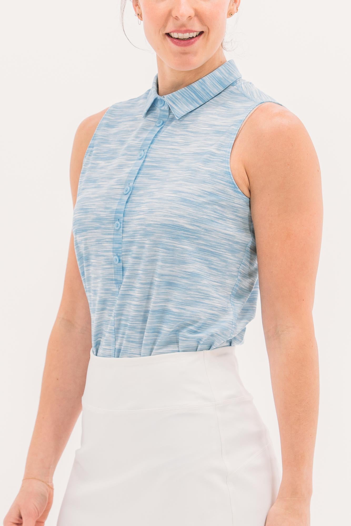 Core Sleeveless Print Polos