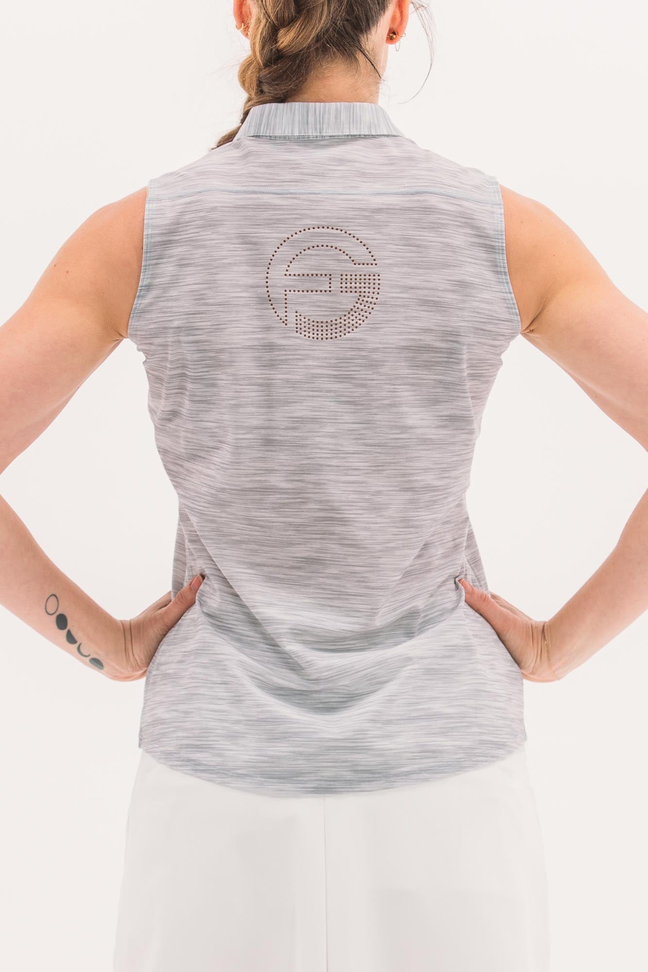 Core Sleeveless Print Polos