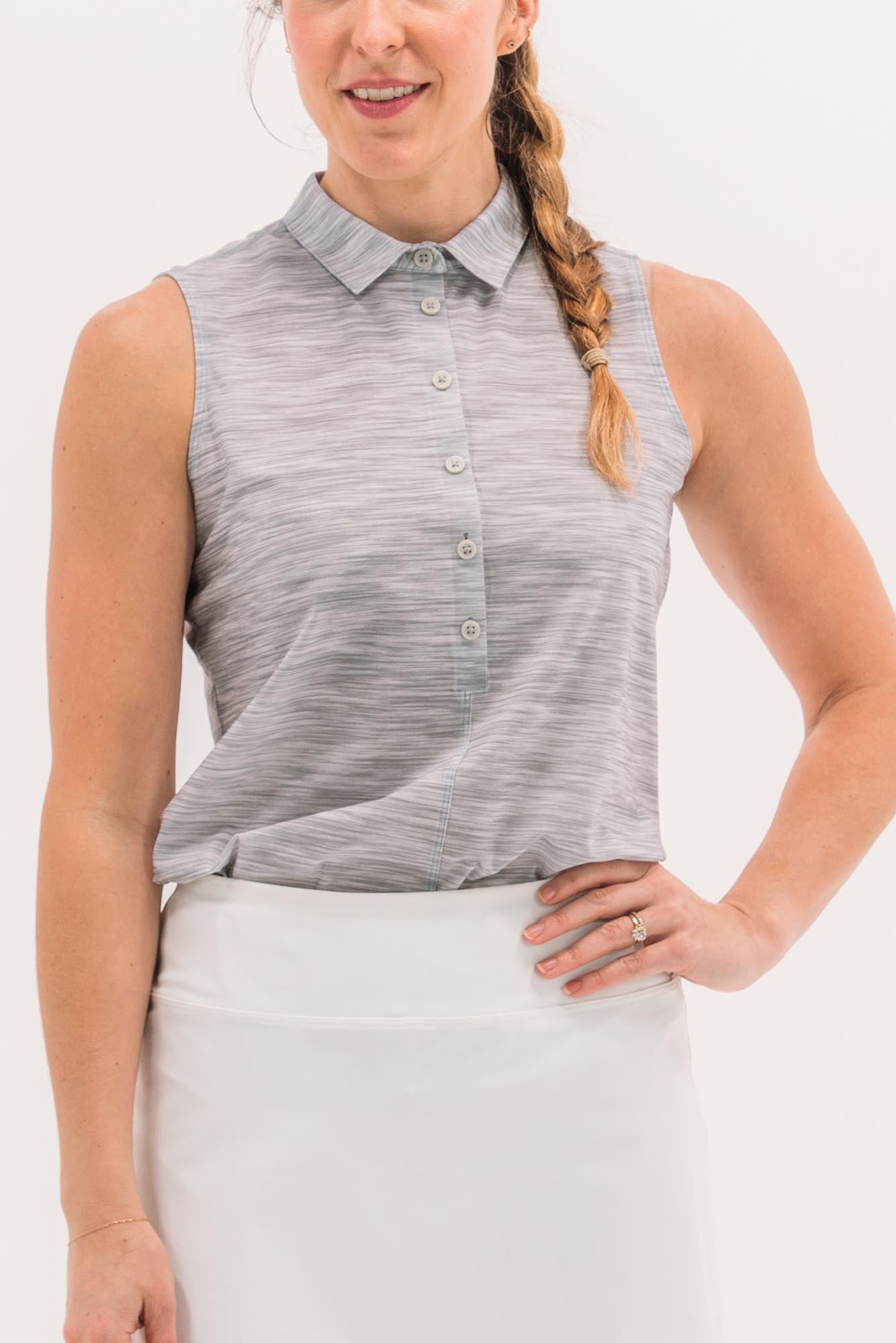 Core Sleeveless Print Polos