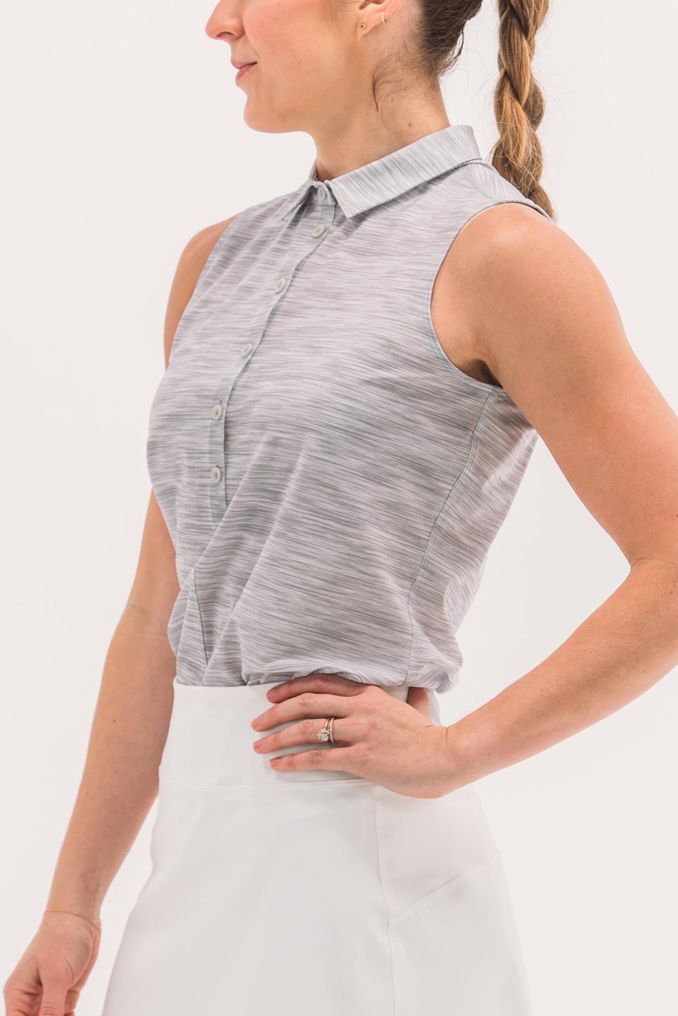 Core Sleeveless Print Polos