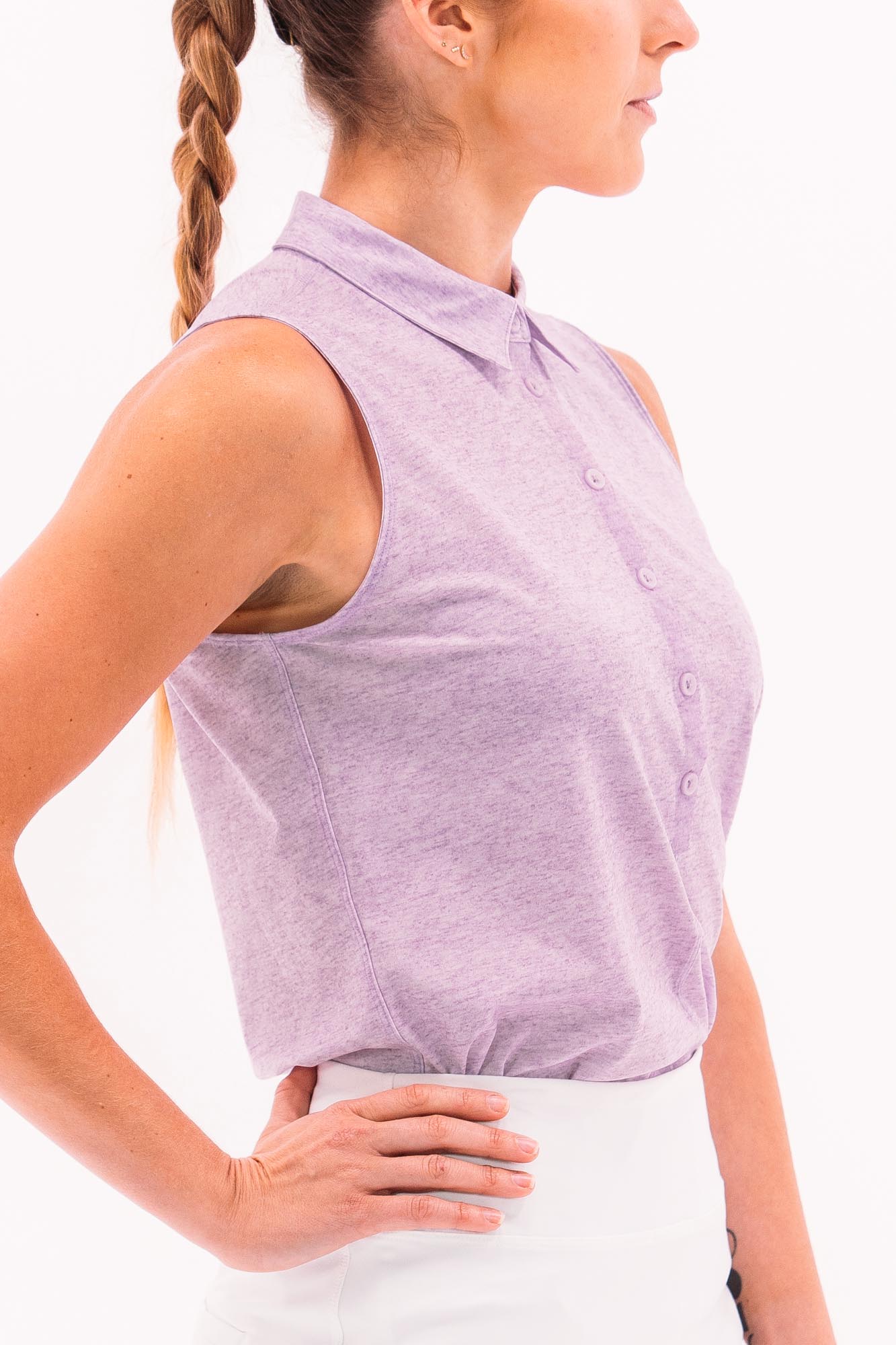 Core Sleeveless Print Polos