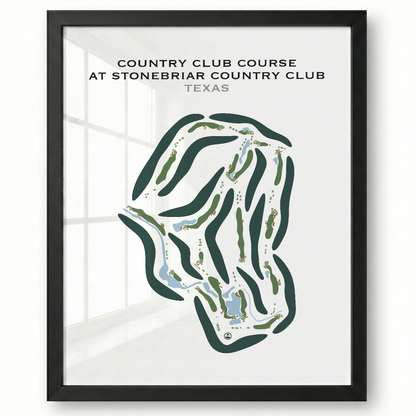 Country Club Course at Stonebriar Country Club, Texas - Printed Golf Courses