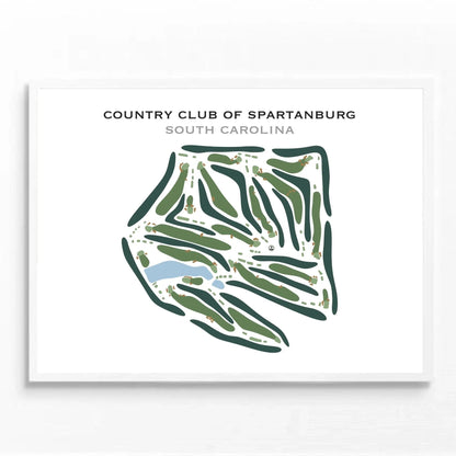 Country Club of Spartanburg, South Carolina - Printed Golf Course