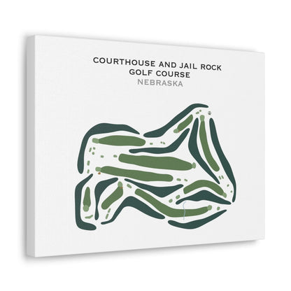 Courthouse and Jail Rock Golf Course, Nebraska - Printed Golf Courses