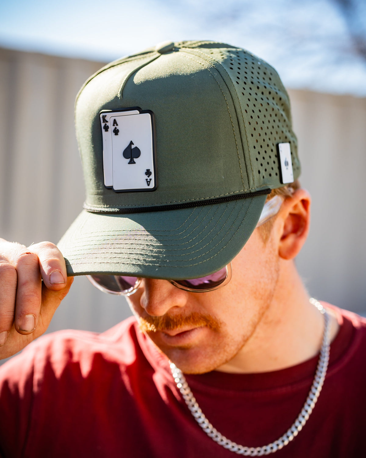 Perforated Rope Hat - AK - Olive