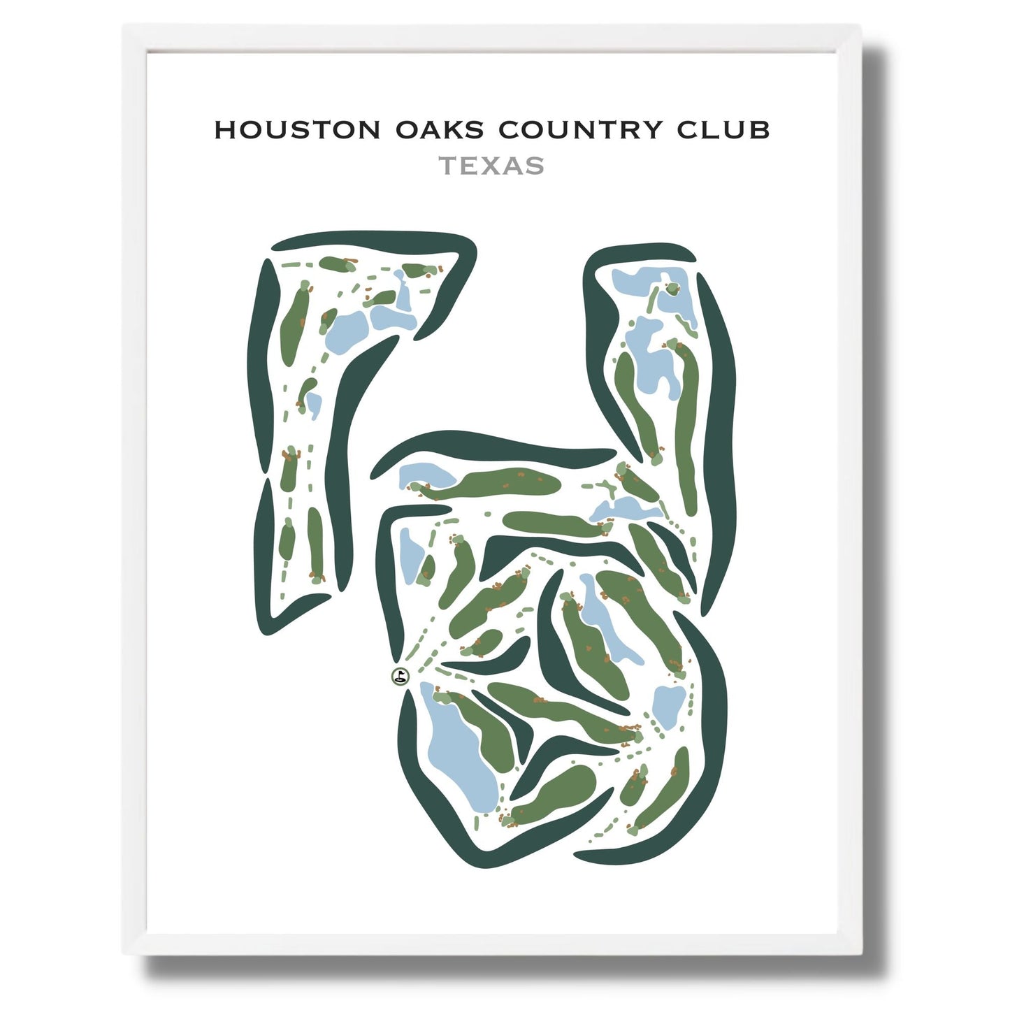 Houston Oaks Country Club, Texas - Printed Golf Courses