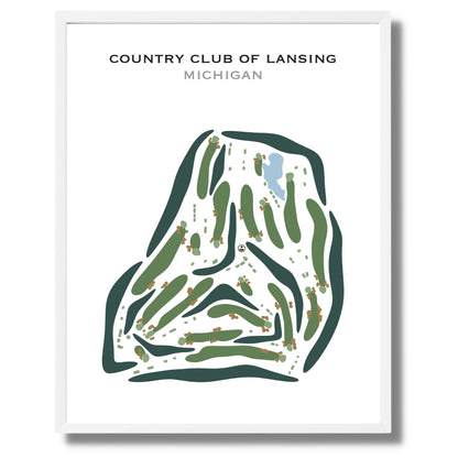Country Club of Lansing, Michigan - Printed Golf Courses
