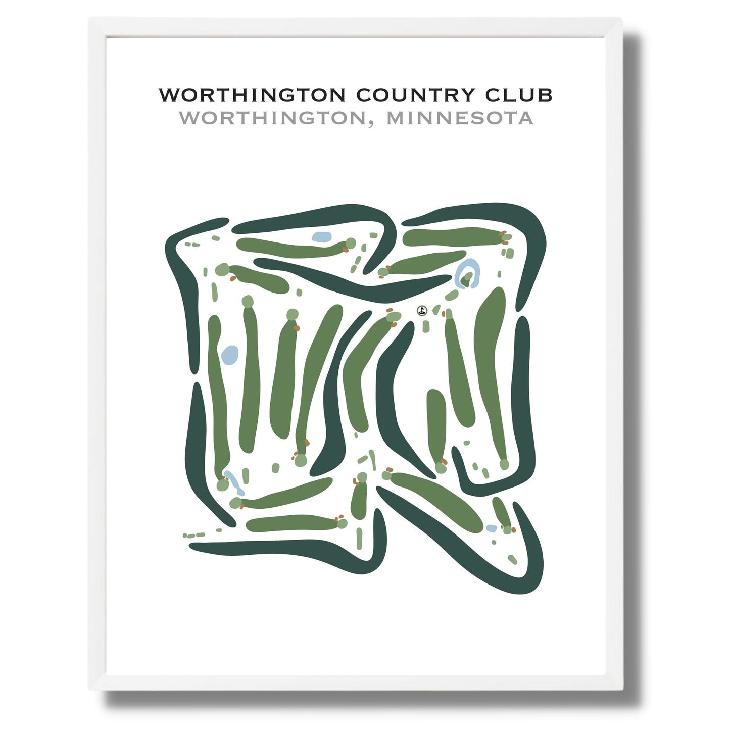 Worthington Country Club, Minnesota - Printed Golf Courses