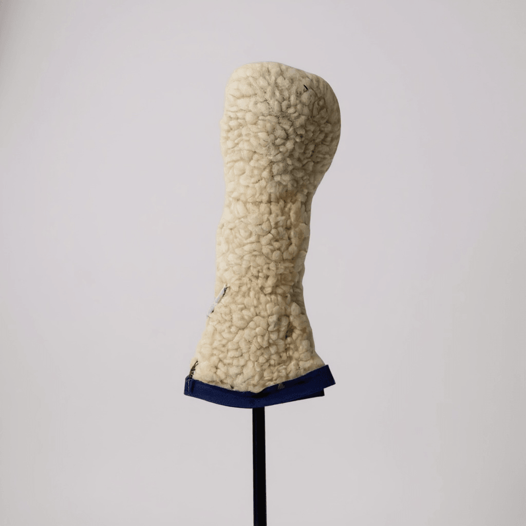 Cream Sherpa Hybrid Headcover w/ Navy Trim - Just4Golf