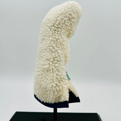 Cream Sherpa Fairway Wood Headcover w/ Navy Trim - Just4Golf