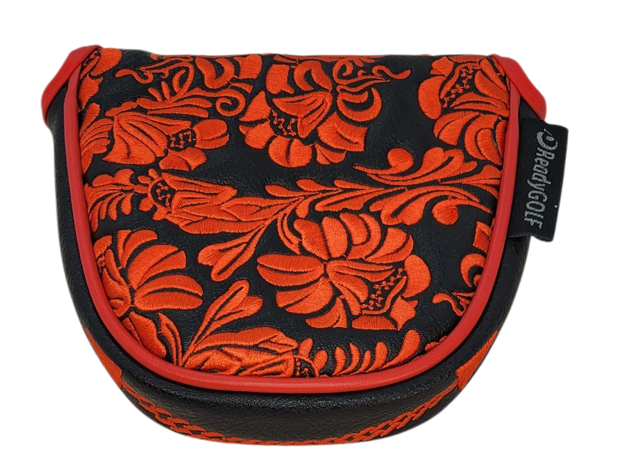 Desert Rose Embroidered Putter Cover by ReadyGOLF  -  Mallet