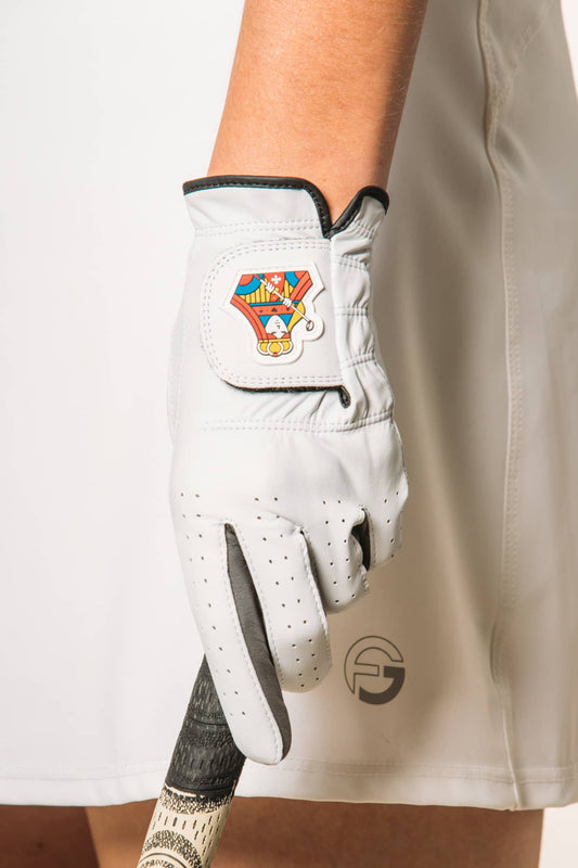 Golf Glove White Queen of Clubs
