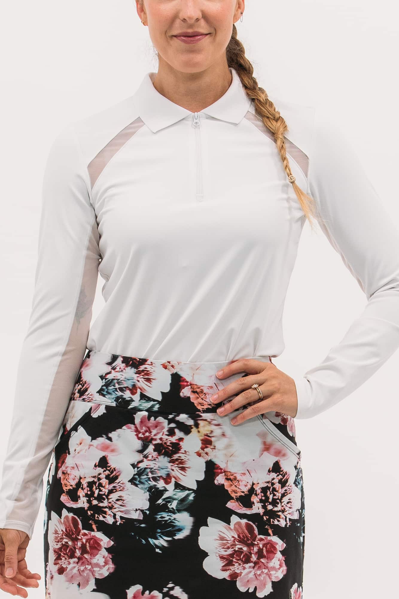 Mesh Inset LS Polo