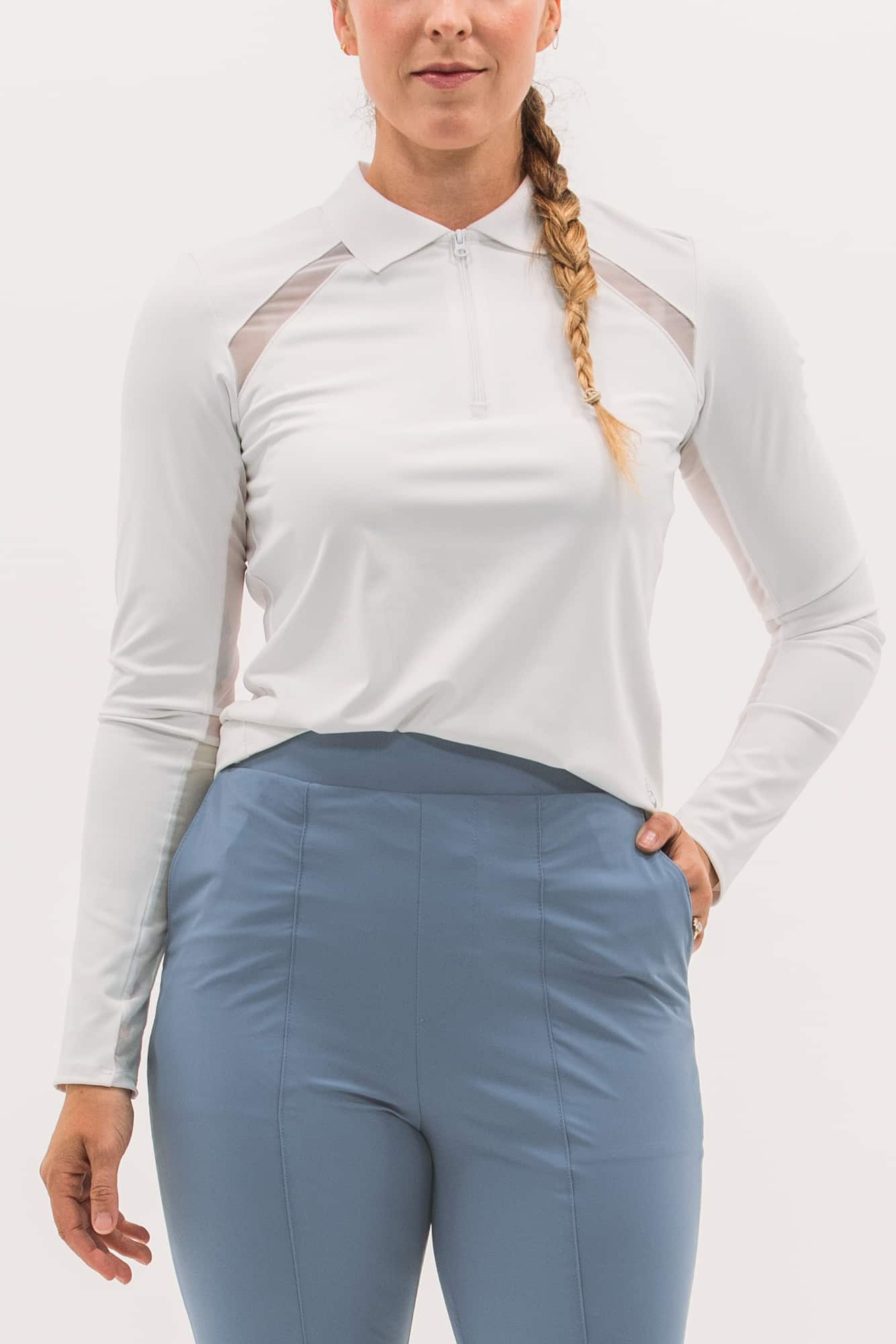Mesh Inset LS Polo