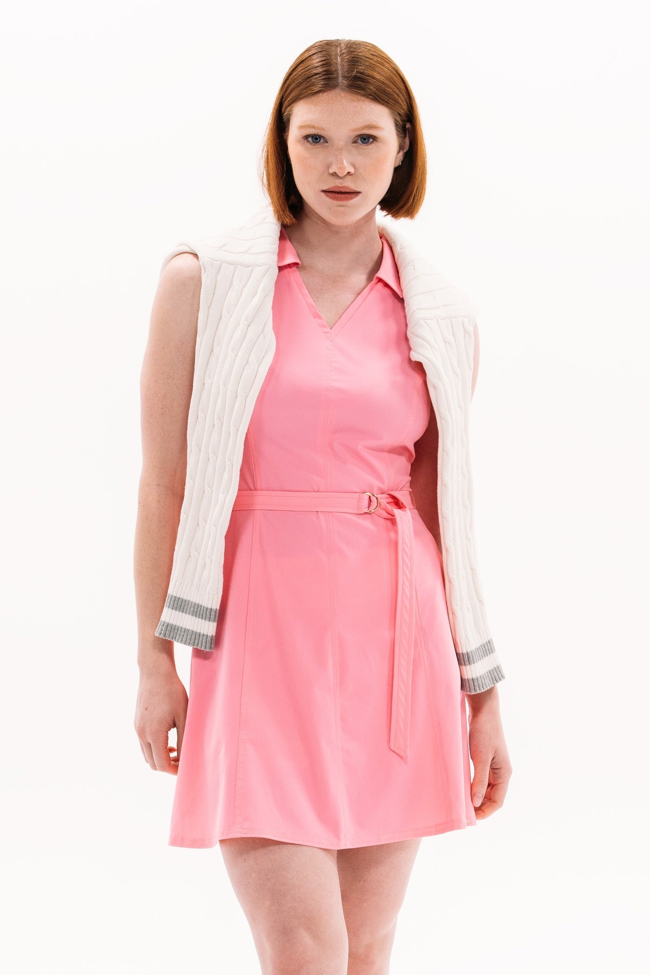 Pink Belted Dress