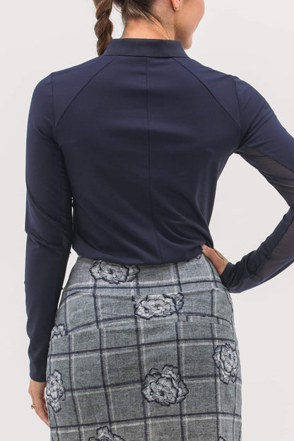 Mesh Inset LS Polo