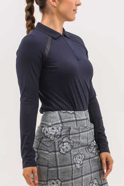 Mesh Inset LS Polo