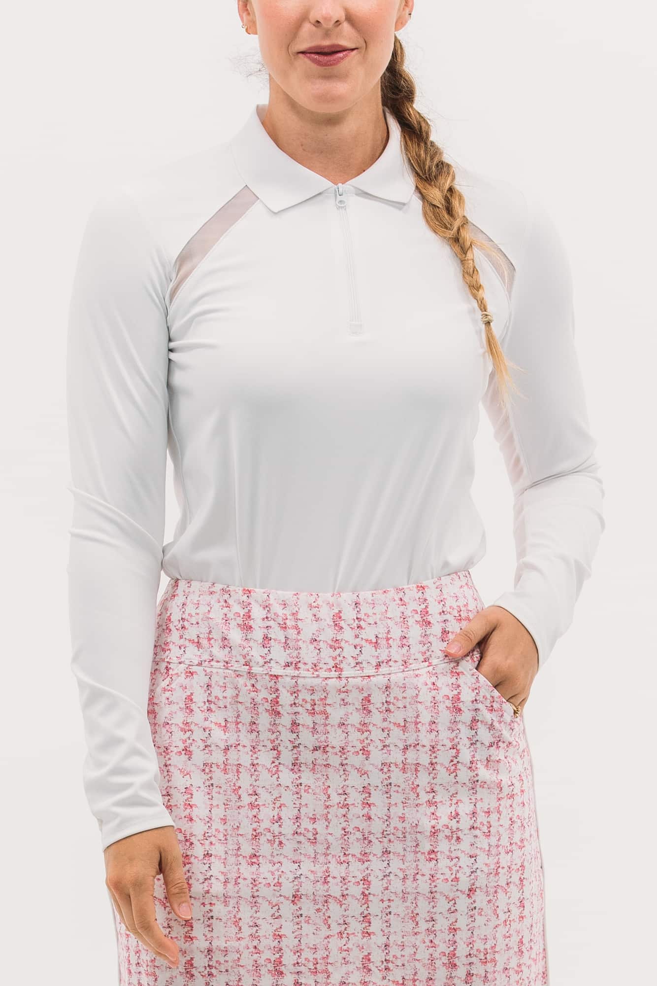 Mesh Inset LS Polo