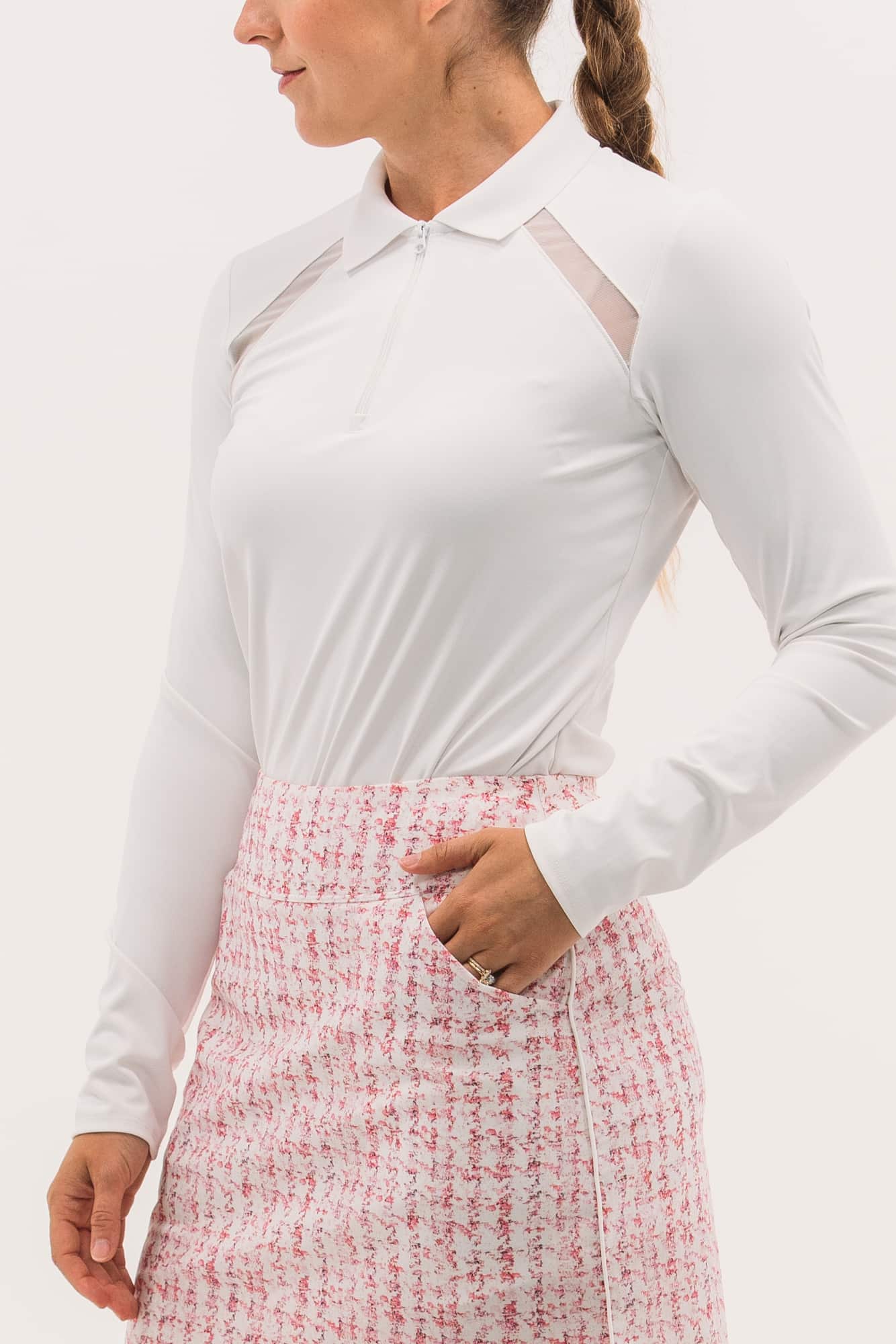 Mesh Inset LS Polo