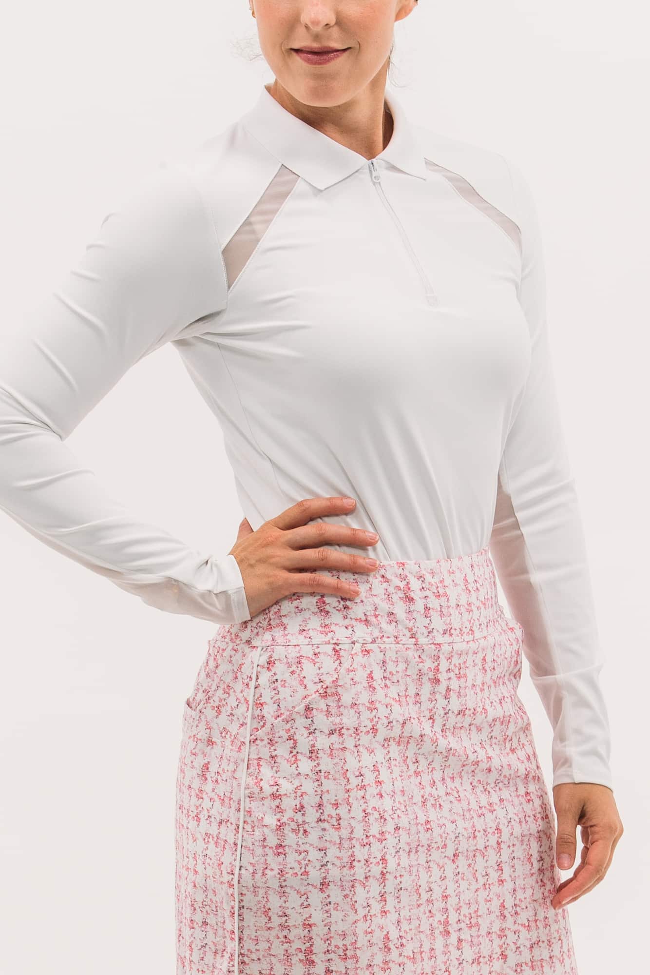 Mesh Inset LS Polo