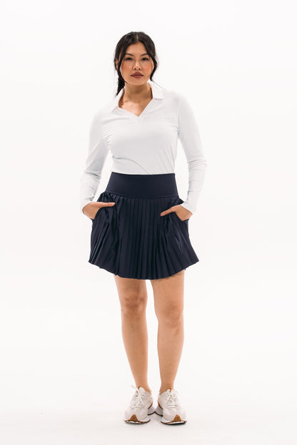 Rib LS V-Neck Polo