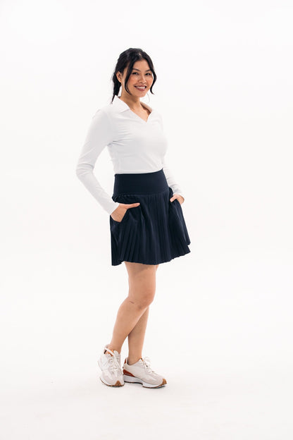 Rib LS V-Neck Polo
