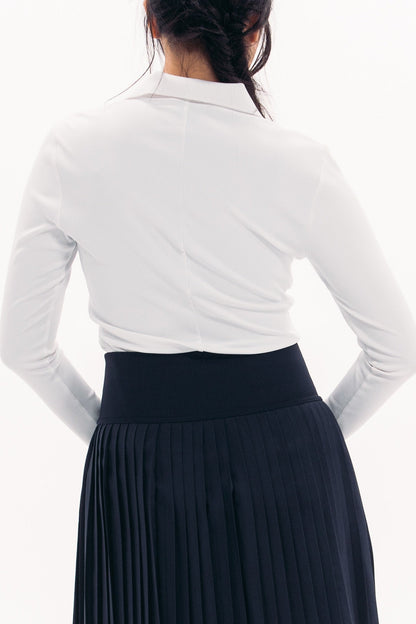 Rib LS V-Neck Polo